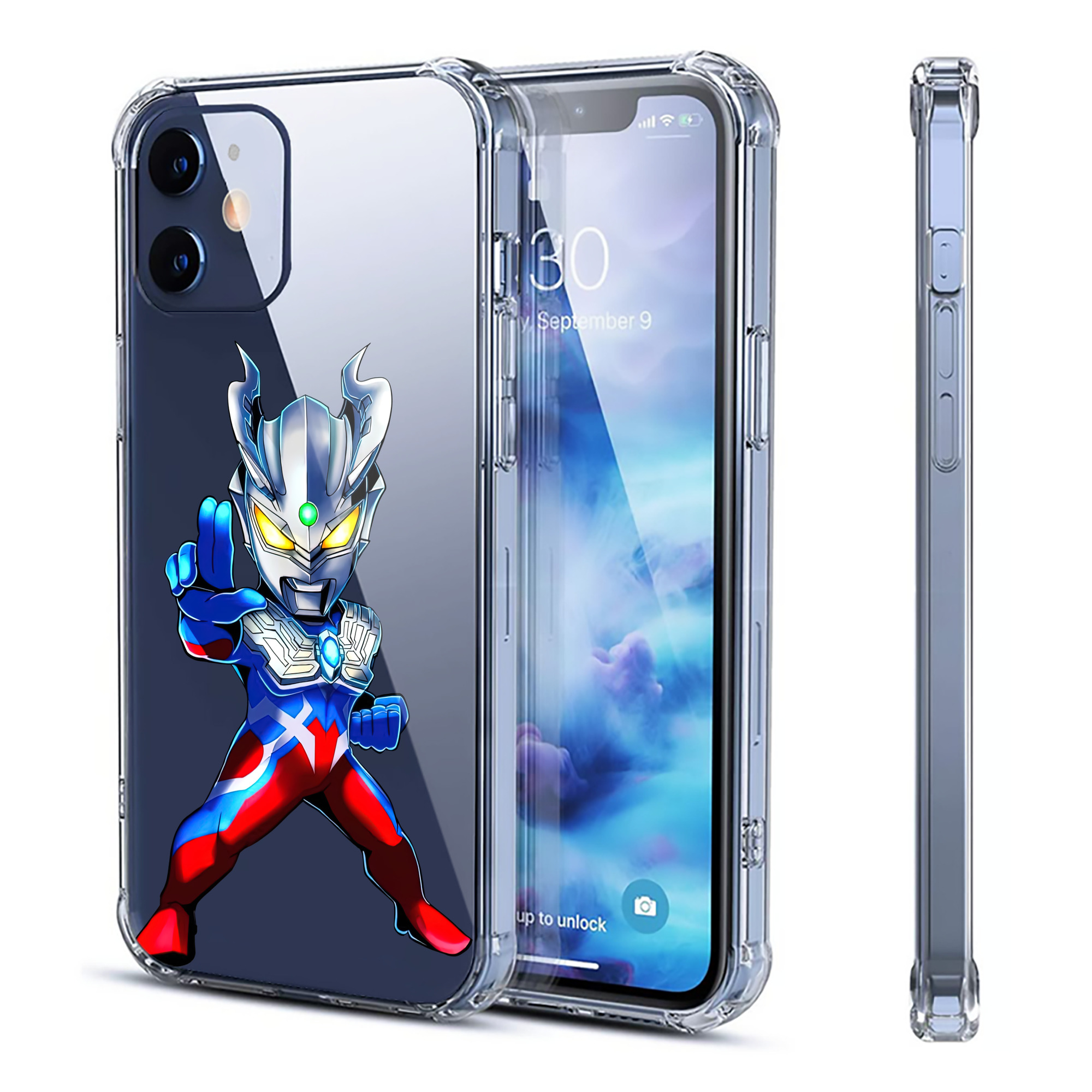 （画像用） ウルトラマン Ultraman 【iPhone 12シリーズ対応】透明スマホケース（クリアソフトケース）